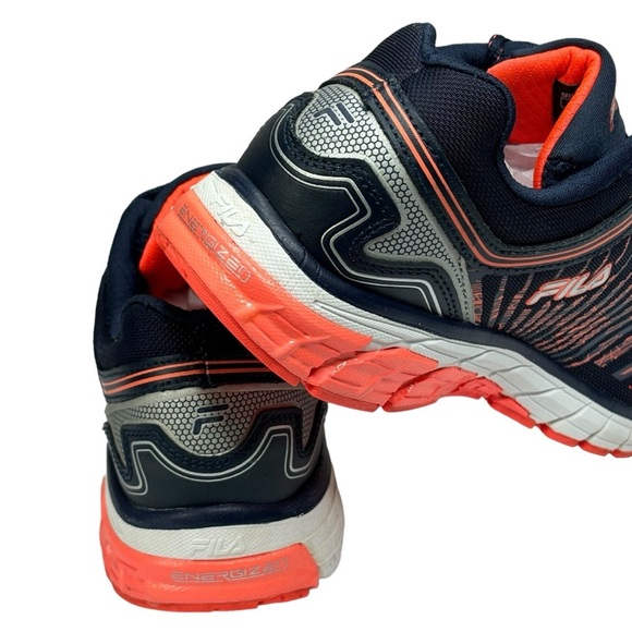 Fila Memory Foam Cool Max Memory Maranello Navy Orange Womens 8.5 Shoes Like New - Picture 5 of 10